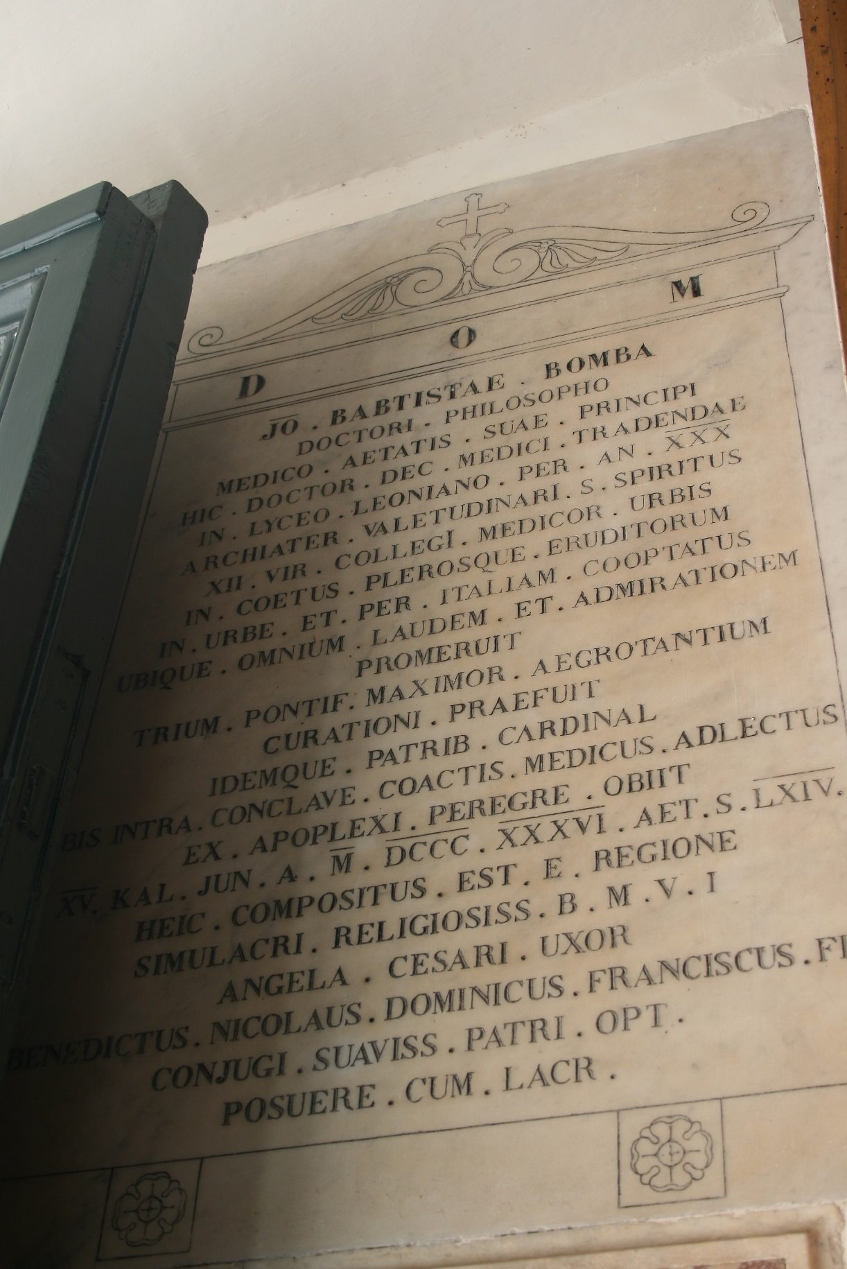 Giovanni Battista Bomba's tombstone, Rome (by Cosimo Di Fazio).JPG